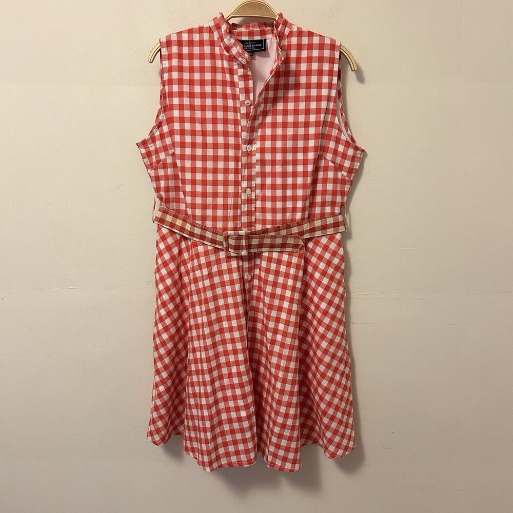Kiel James Patrick Red and White Checkered Mini Dress